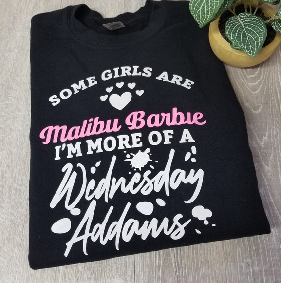 Gildan Tops - Malibu Barbie/Wednesday Addams sweatshirt